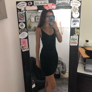 Garage Sierra Black Ribbed Dress